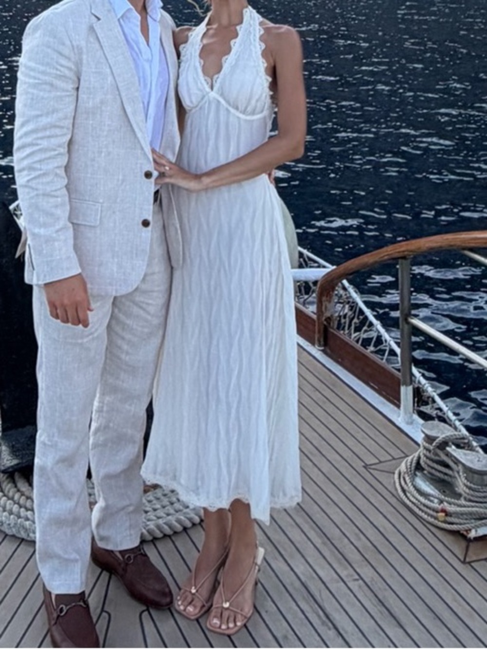 LIONESS Stars Align Midi Dress in Cream